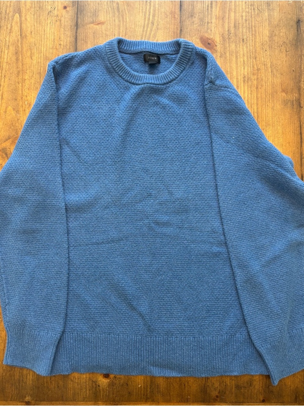 J. Crew Men's Light Blue Textured Crewneck Sweater